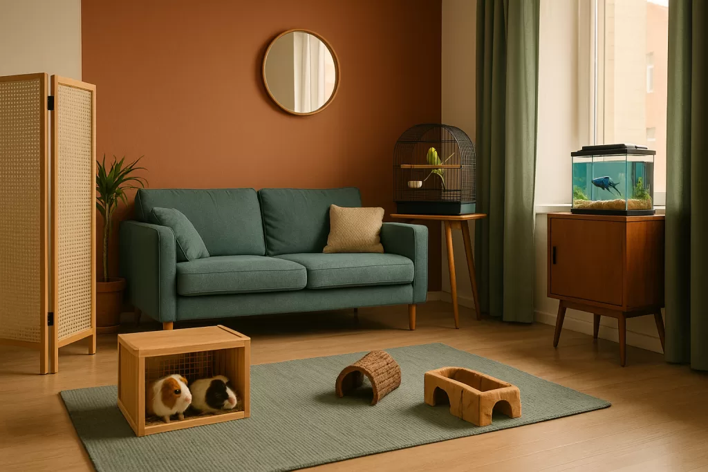 Convivencia feliz en pisos pequeños con mascotas pequeñas en casa